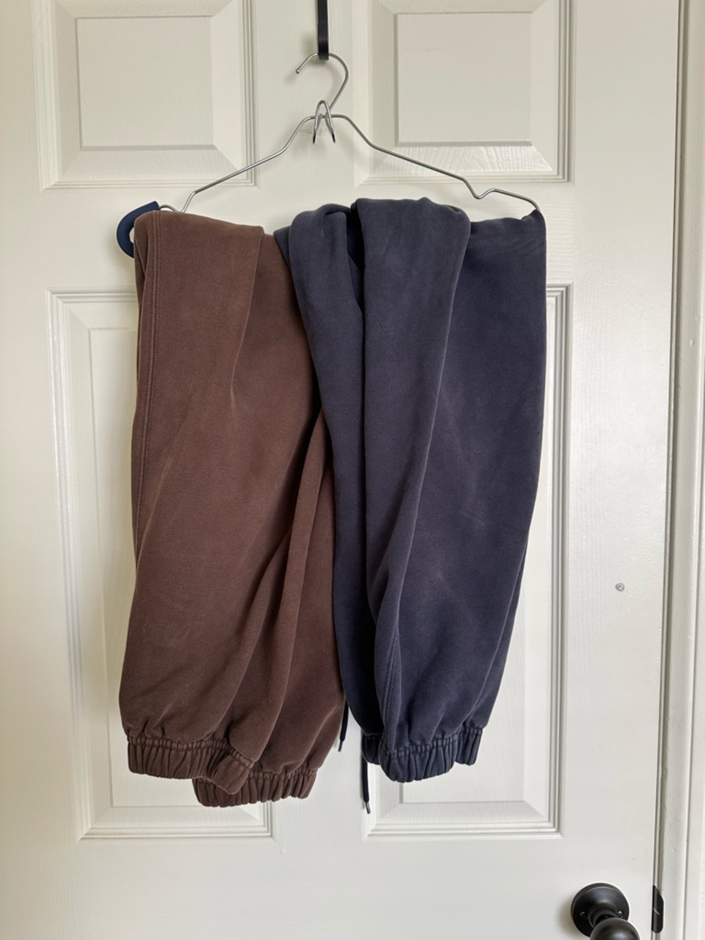 Men's Brown & Navy Fleece Joggers - Comfortable Sweatpants